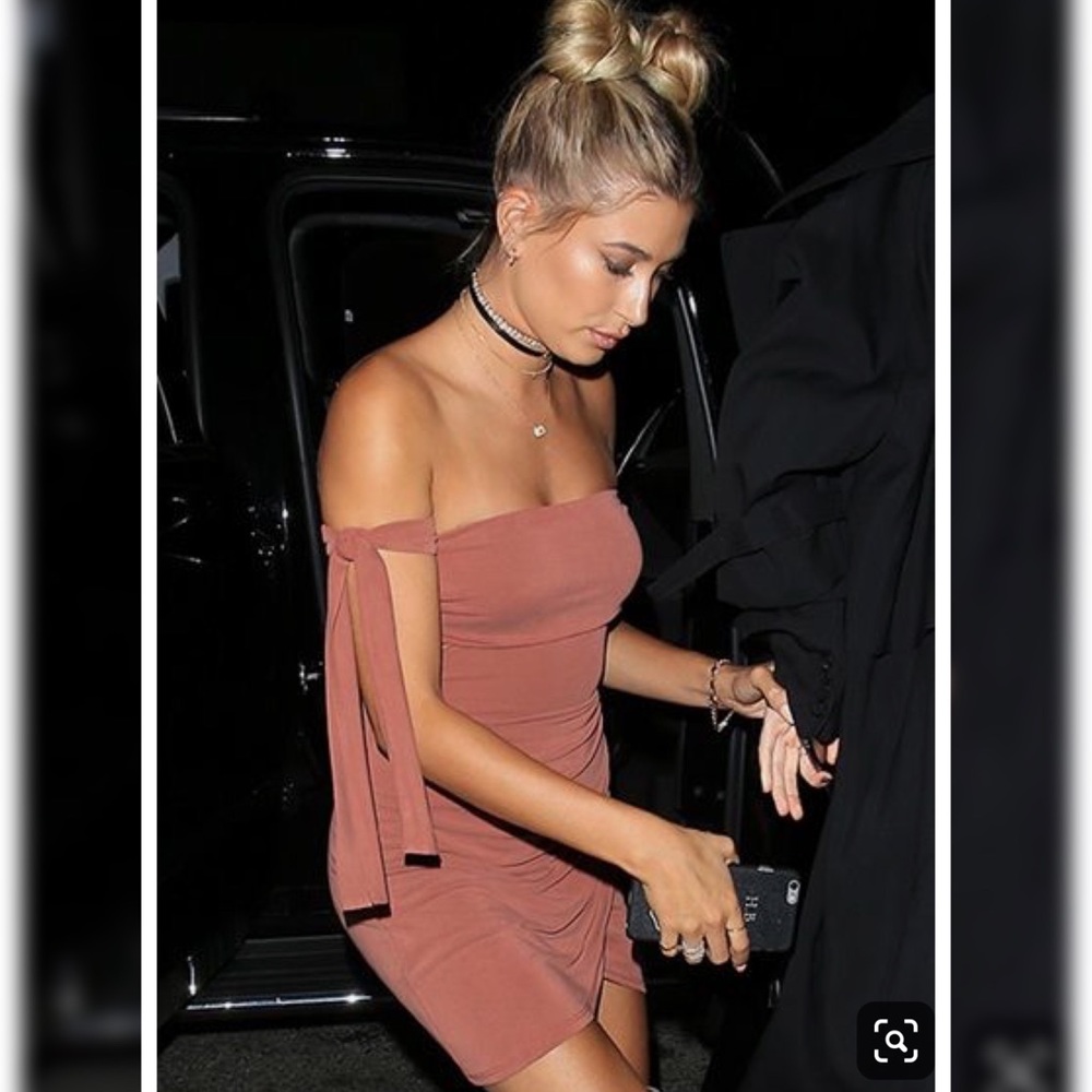 Missguided slinky tie detail bardot mini dress